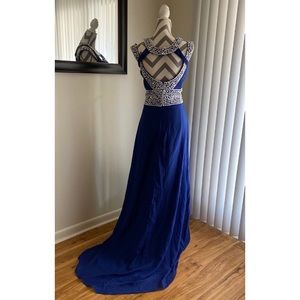 Chiffon Royal Blue Evening Dress